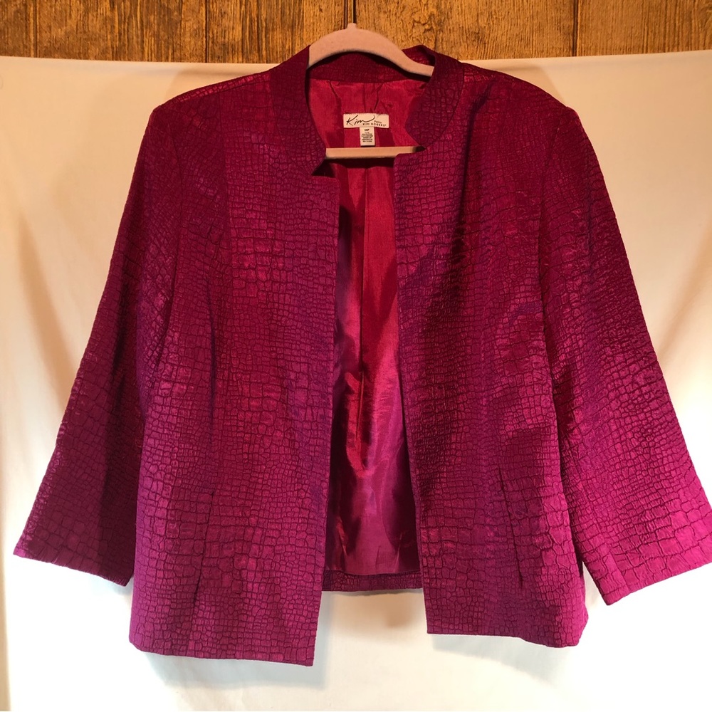 Kim Rogers Petite pink long sleeve light jacket 14 P